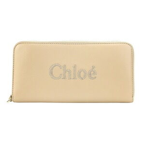Chloe Sense long wallet round zipper Beige Greige